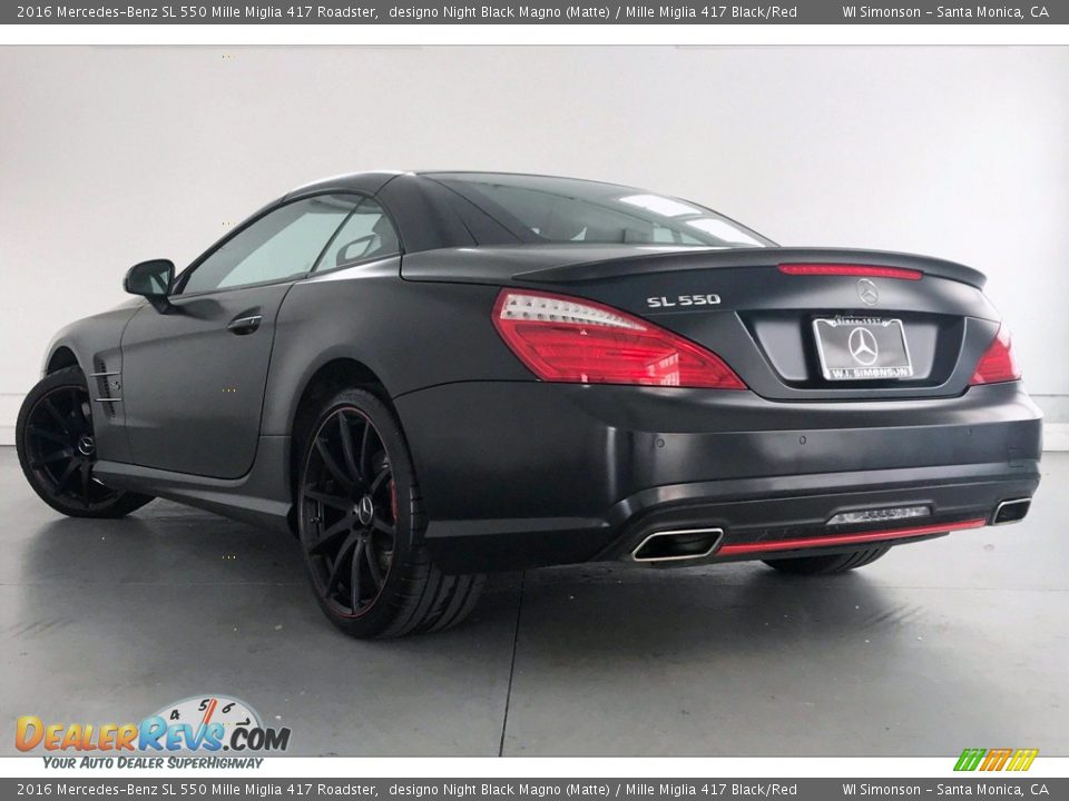 2016 Mercedes-Benz SL 550 Mille Miglia 417 Roadster designo Night Black Magno (Matte) / Mille Miglia 417 Black/Red Photo #10