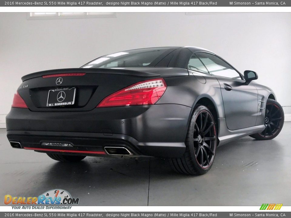 2016 Mercedes-Benz SL 550 Mille Miglia 417 Roadster designo Night Black Magno (Matte) / Mille Miglia 417 Black/Red Photo #14