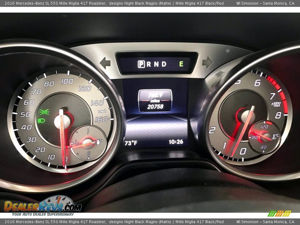 2016 Mercedes-Benz SL 550 Mille Miglia 417 Roadster Gauges Photo #18