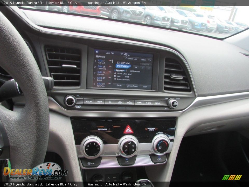 2019 Hyundai Elantra SEL Lakeside Blue / Gray Photo #16