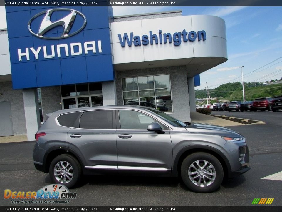 2019 Hyundai Santa Fe SE AWD Machine Gray / Black Photo #2