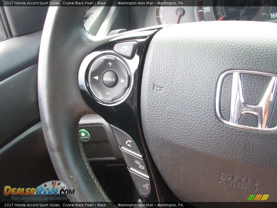 2017 Honda Accord Sport Sedan Crystal Black Pearl / Black Photo #19