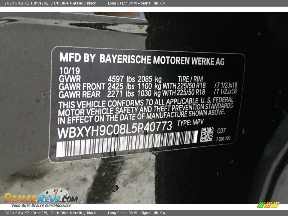 2020 BMW X2 sDrive28i Dark Olive Metallic / Black Photo #36