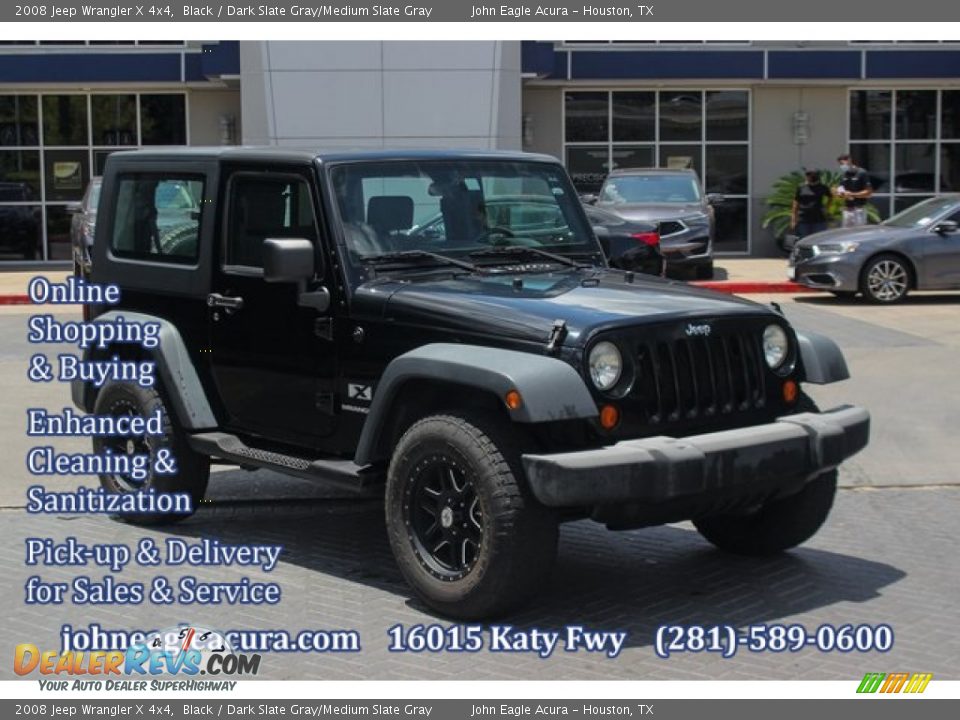 2008 Jeep Wrangler X 4x4 Black / Dark Slate Gray/Medium Slate Gray Photo #1