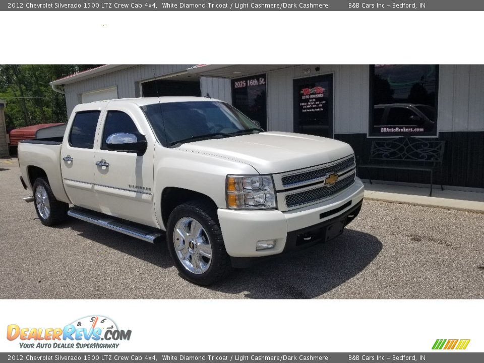 2012 Chevrolet Silverado 1500 LTZ Crew Cab 4x4 White Diamond Tricoat / Light Cashmere/Dark Cashmere Photo #3