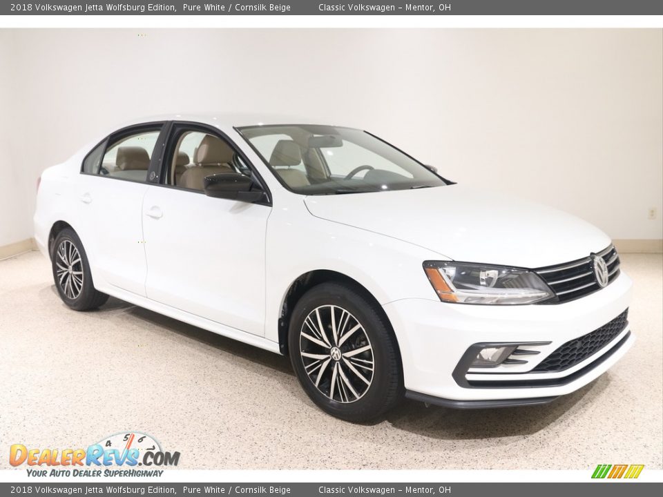 2018 Volkswagen Jetta Wolfsburg Edition Pure White / Cornsilk Beige Photo #1