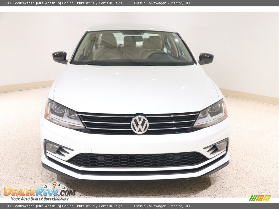 2018 Volkswagen Jetta Wolfsburg Edition Pure White / Cornsilk Beige Photo #2