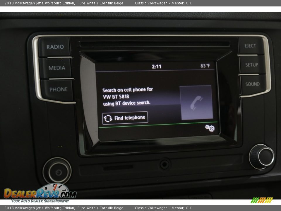 2018 Volkswagen Jetta Wolfsburg Edition Pure White / Cornsilk Beige Photo #12