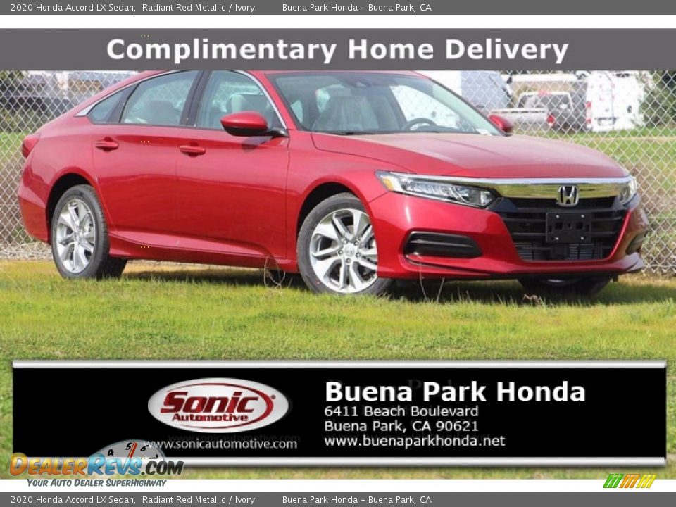 2020 Honda Accord LX Sedan Radiant Red Metallic / Ivory Photo #1