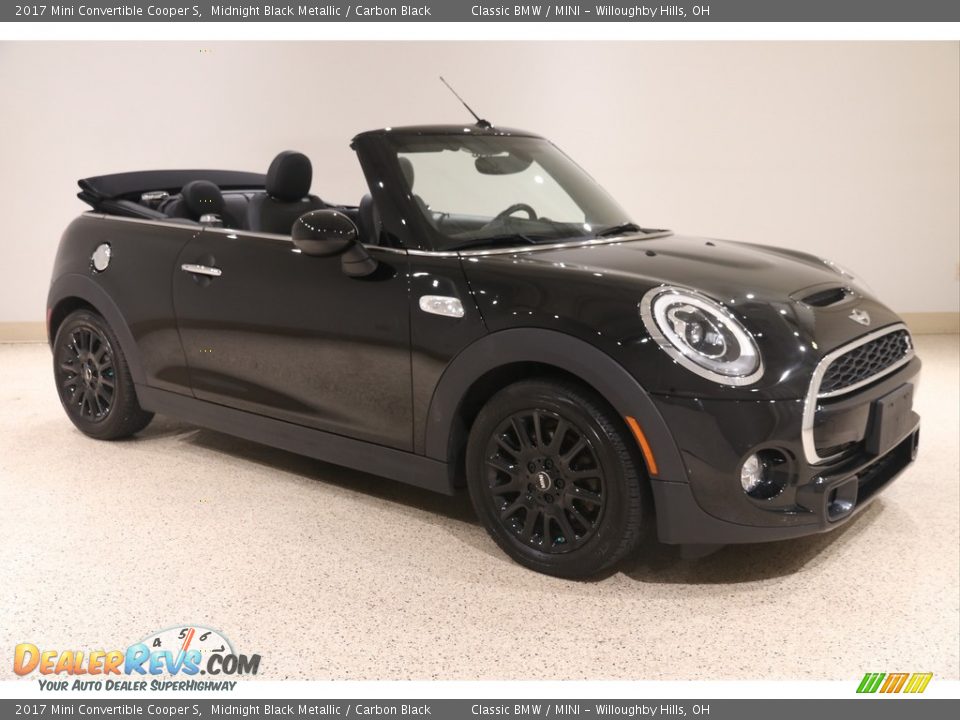 2017 Mini Convertible Cooper S Midnight Black Metallic / Carbon Black Photo #1