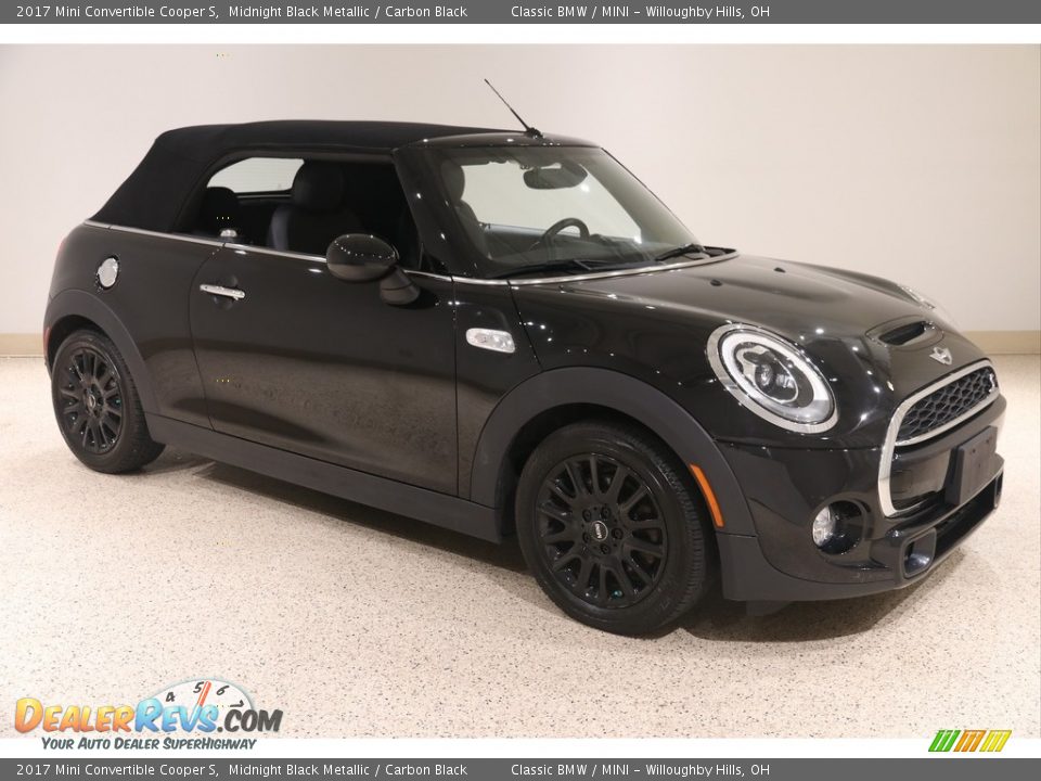 2017 Mini Convertible Cooper S Midnight Black Metallic / Carbon Black Photo #2