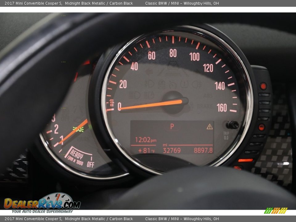2017 Mini Convertible Cooper S Midnight Black Metallic / Carbon Black Photo #9