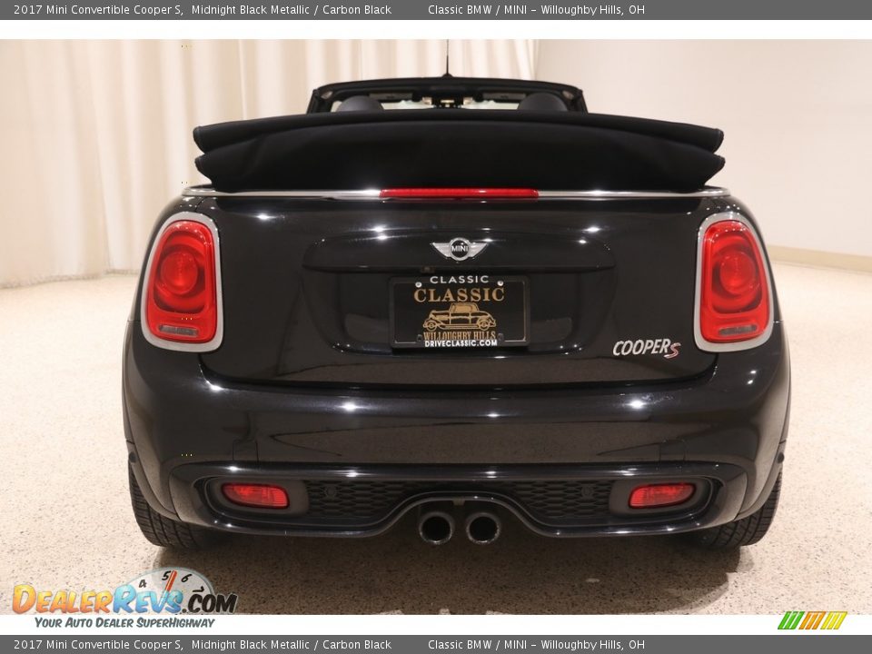 2017 Mini Convertible Cooper S Midnight Black Metallic / Carbon Black Photo #18