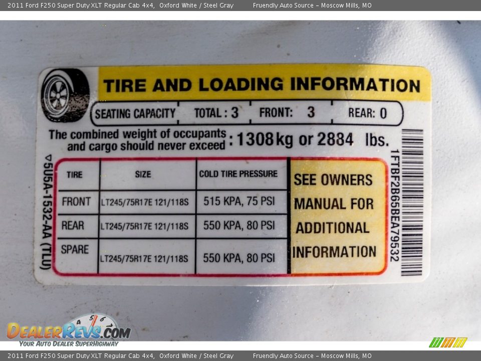 2011 Ford F250 Super Duty XLT Regular Cab 4x4 Oxford White / Steel Gray Photo #36