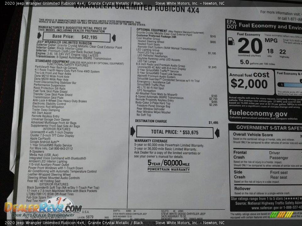 2020 Jeep Wrangler Unlimited Rubicon 4x4 Granite Crystal Metallic / Black Photo #30