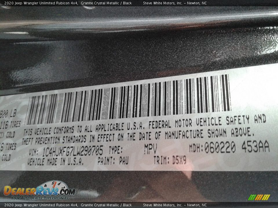 2020 Jeep Wrangler Unlimited Rubicon 4x4 Granite Crystal Metallic / Black Photo #32