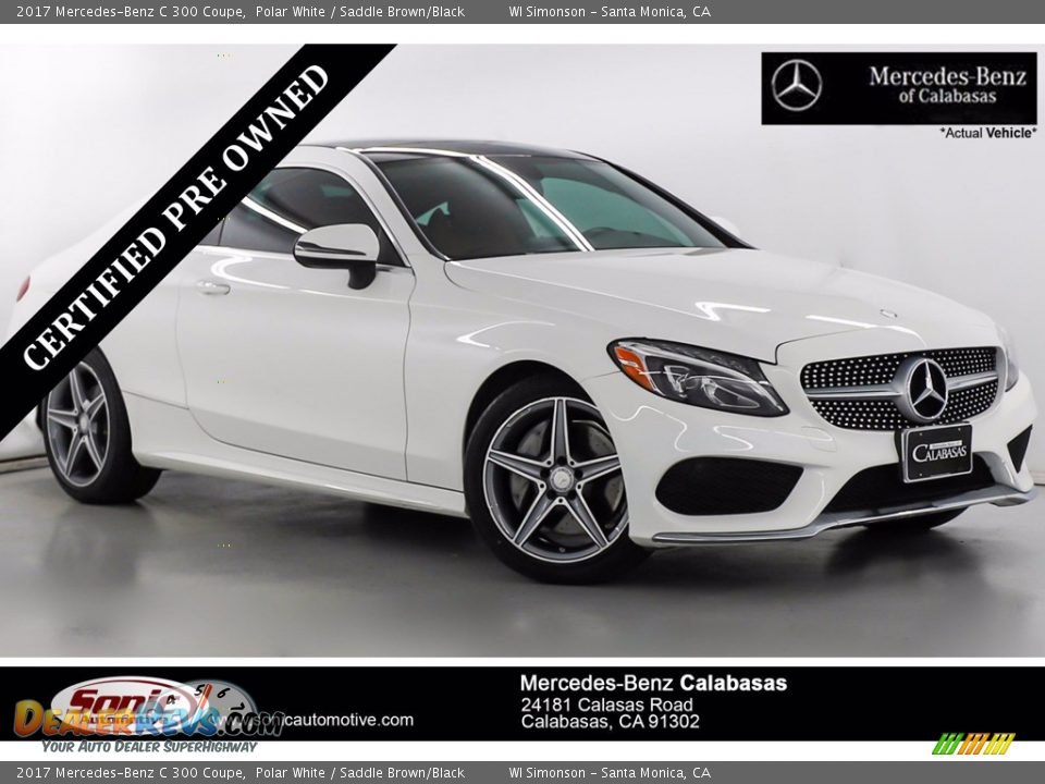 2017 Mercedes-Benz C 300 Coupe Polar White / Saddle Brown/Black Photo #1