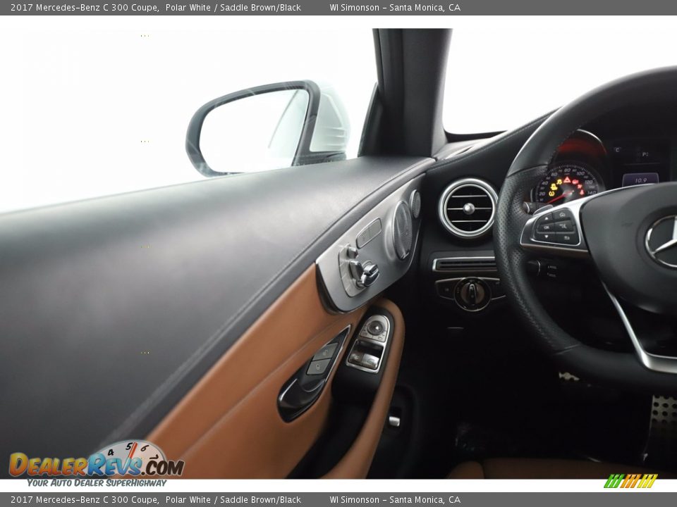 2017 Mercedes-Benz C 300 Coupe Polar White / Saddle Brown/Black Photo #24