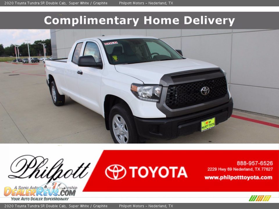 2020 Toyota Tundra SR Double Cab Super White / Graphite Photo #1