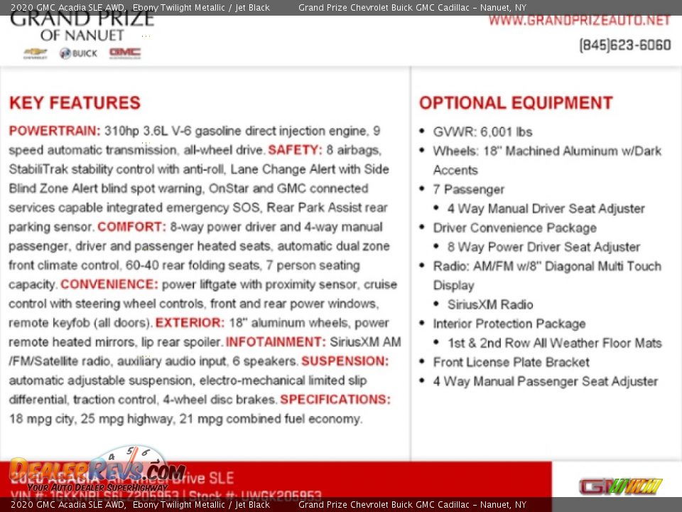 2020 GMC Acadia SLE AWD Ebony Twilight Metallic / Jet Black Photo #15