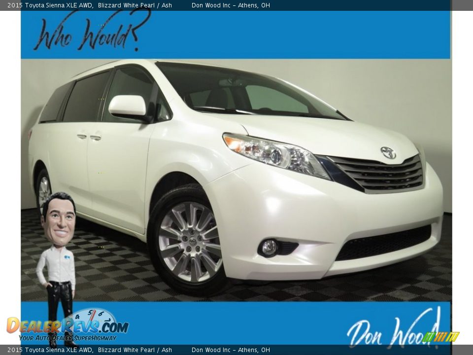 2015 Toyota Sienna XLE AWD Blizzard White Pearl / Ash Photo #1