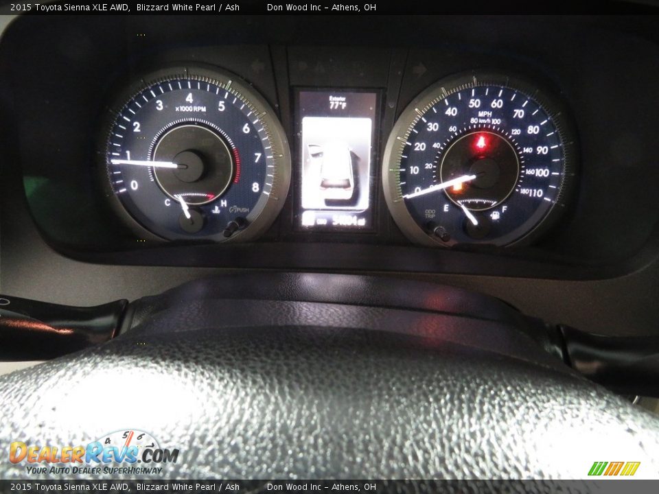 2015 Toyota Sienna XLE AWD Blizzard White Pearl / Ash Photo #28