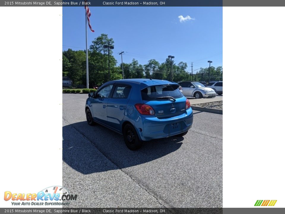 2015 Mitsubishi Mirage DE Sapphire Blue / Black Photo #9