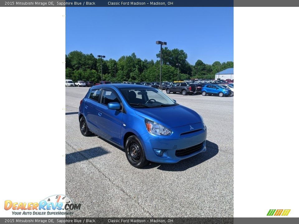 2015 Mitsubishi Mirage DE Sapphire Blue / Black Photo #12