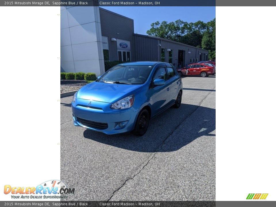 2015 Mitsubishi Mirage DE Sapphire Blue / Black Photo #14