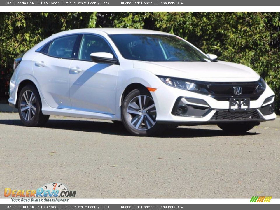 2020 Honda Civic LX Hatchback Platinum White Pearl / Black Photo #2