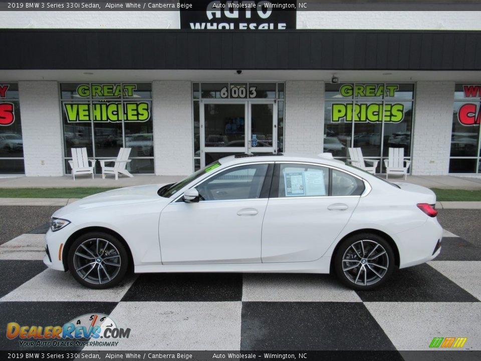 2019 BMW 3 Series 330i Sedan Alpine White / Canberra Beige Photo #1