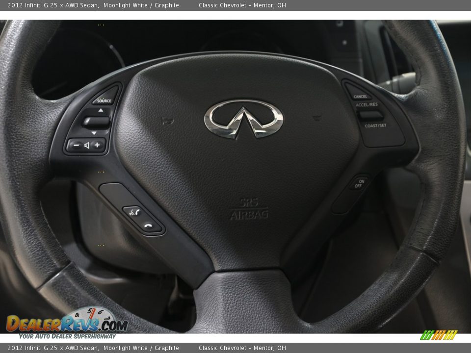 2012 Infiniti G 25 x AWD Sedan Moonlight White / Graphite Photo #7