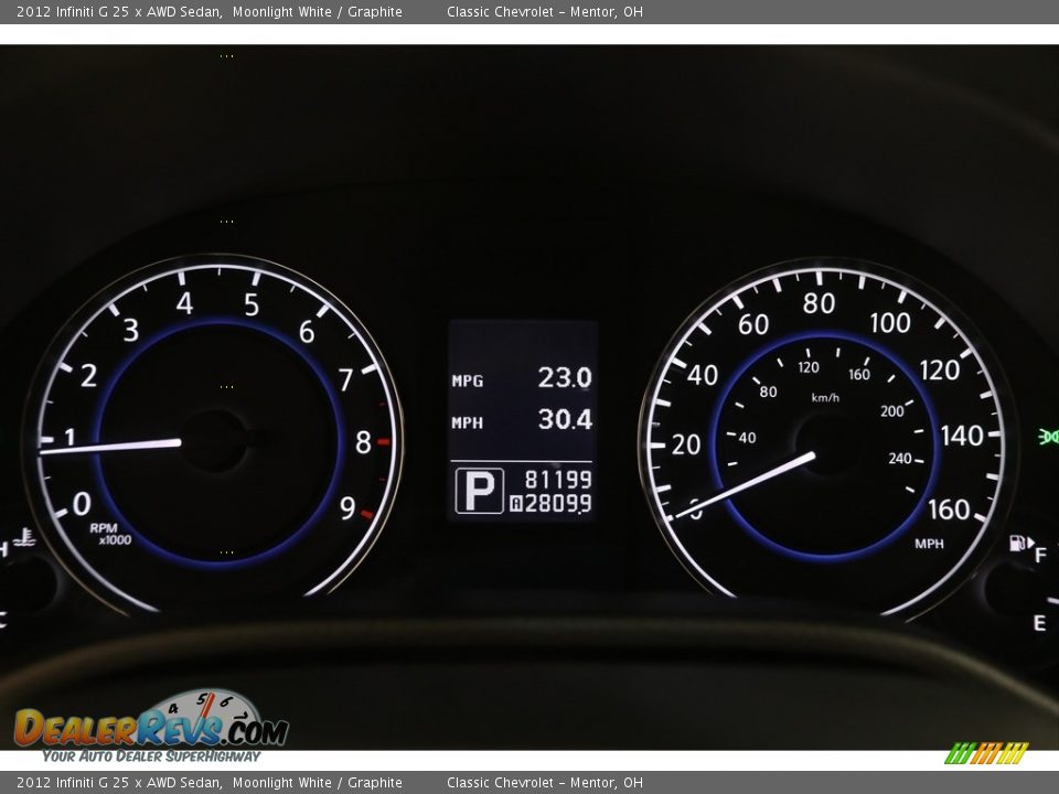 2012 Infiniti G 25 x AWD Sedan Gauges Photo #8