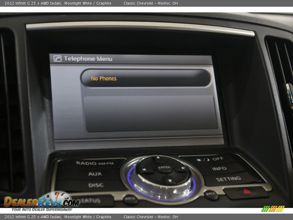 Controls of 2012 Infiniti G 25 x AWD Sedan Photo #16