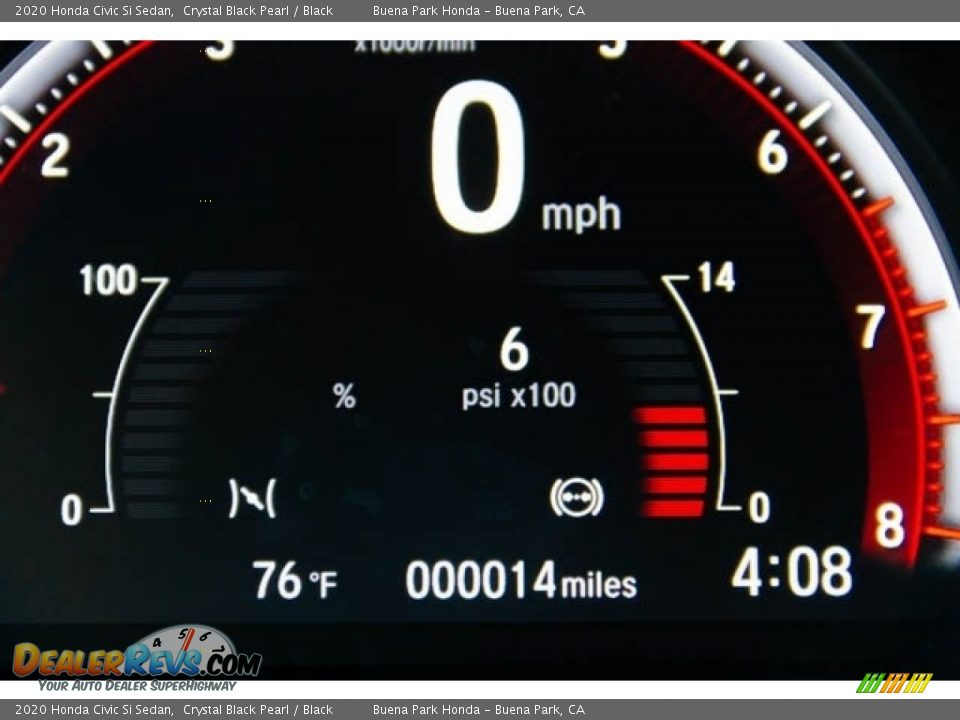 2020 Honda Civic Si Sedan Crystal Black Pearl / Black Photo #19