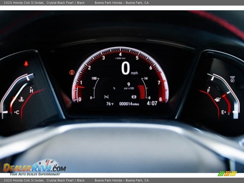 2020 Honda Civic Si Sedan Crystal Black Pearl / Black Photo #33