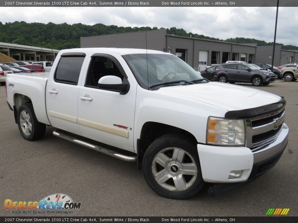 2007 Chevrolet Silverado 1500 LTZ Crew Cab 4x4 Summit White / Ebony Black Photo #2