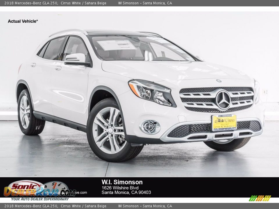 2018 Mercedes-Benz GLA 250 Cirrus White / Sahara Beige Photo #1