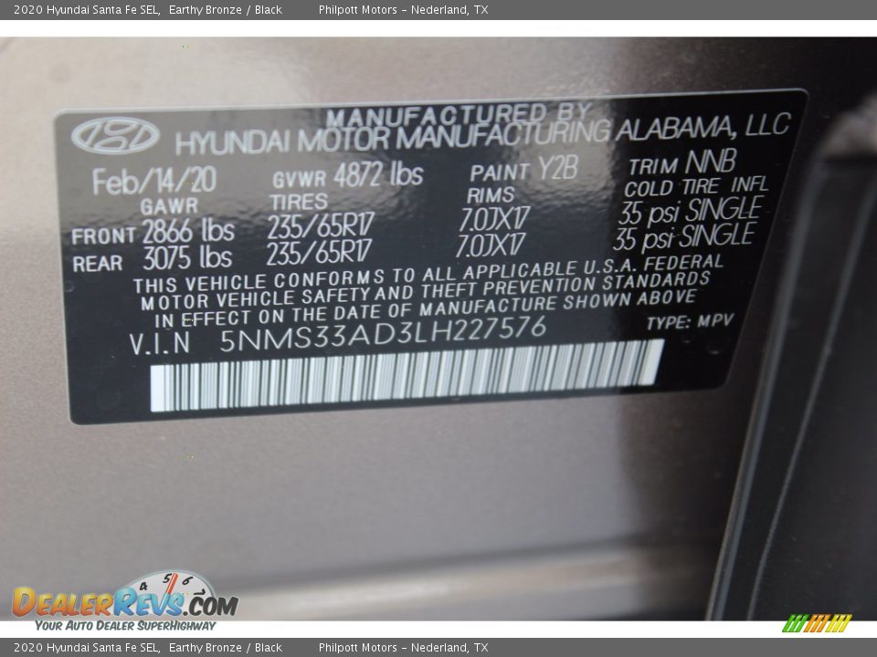 2020 Hyundai Santa Fe SEL Earthy Bronze / Black Photo #25