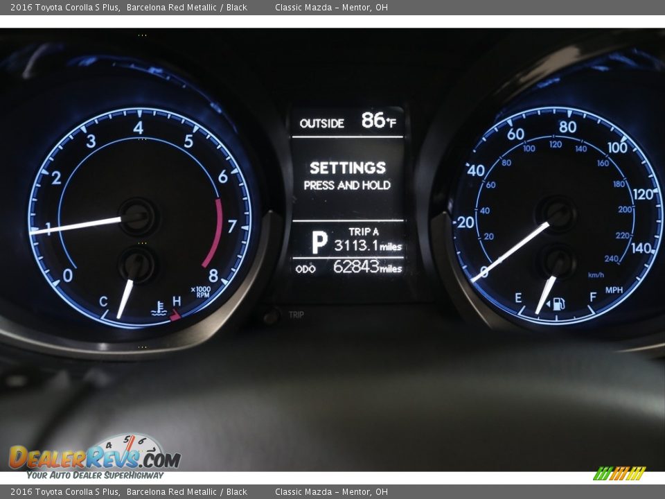 2016 Toyota Corolla S Plus Barcelona Red Metallic / Black Photo #8