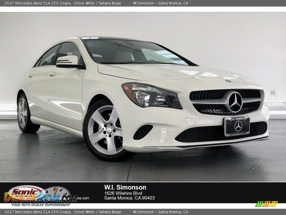 2017 Mercedes-Benz CLA 250 Coupe Cirrus White / Sahara Beige Photo #1
