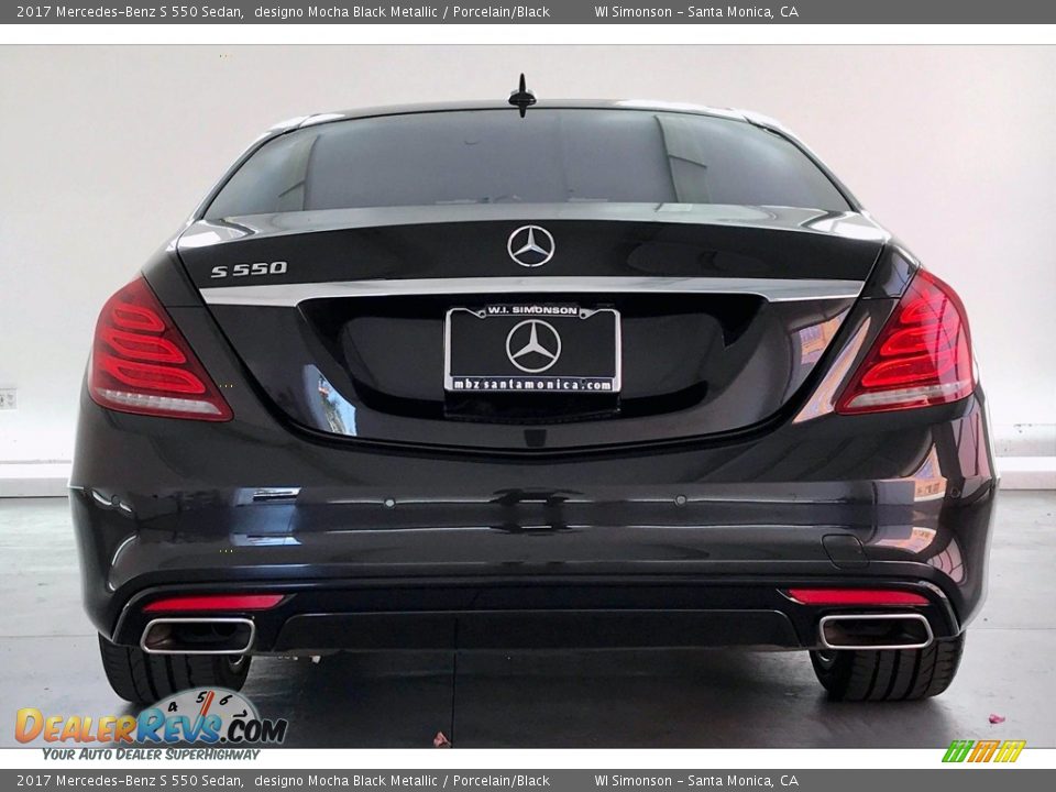 2017 Mercedes-Benz S 550 Sedan designo Mocha Black Metallic / Porcelain/Black Photo #3