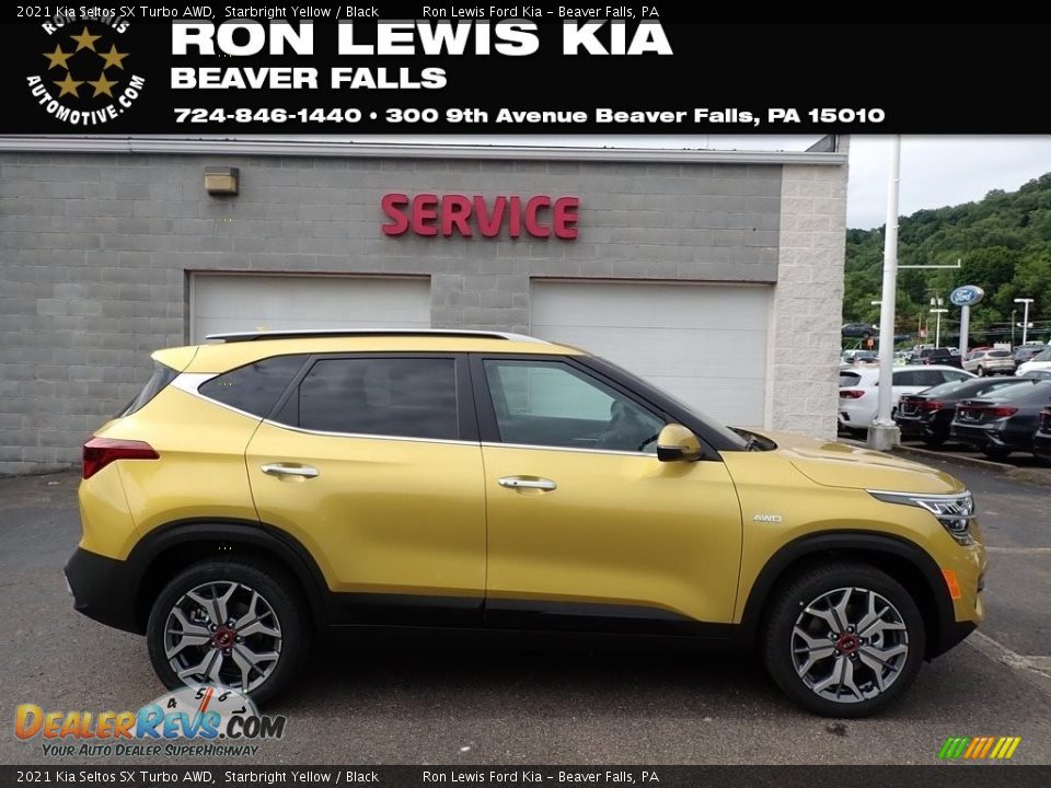 2021 Kia Seltos SX Turbo AWD Starbright Yellow / Black Photo #1