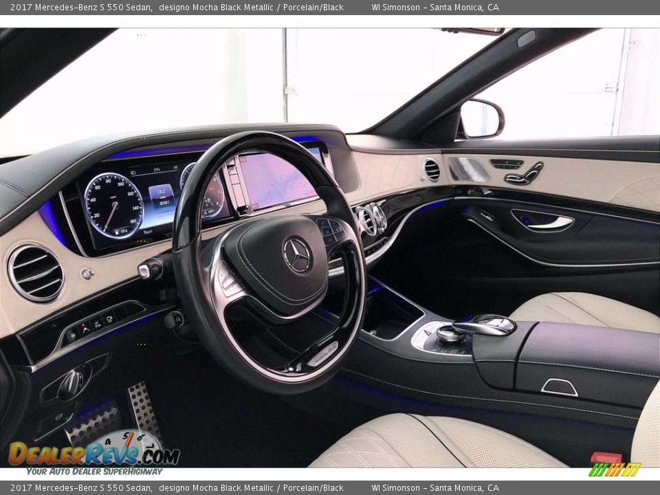 Porcelain/Black Interior - 2017 Mercedes-Benz S 550 Sedan Photo #22