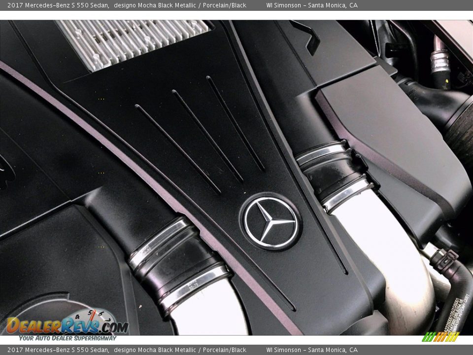 2017 Mercedes-Benz S 550 Sedan designo Mocha Black Metallic / Porcelain/Black Photo #31