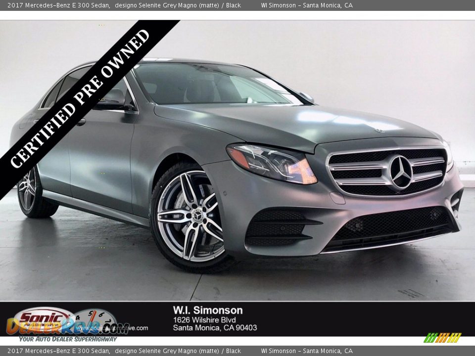 2017 Mercedes-Benz E 300 Sedan designo Selenite Grey Magno (matte) / Black Photo #1