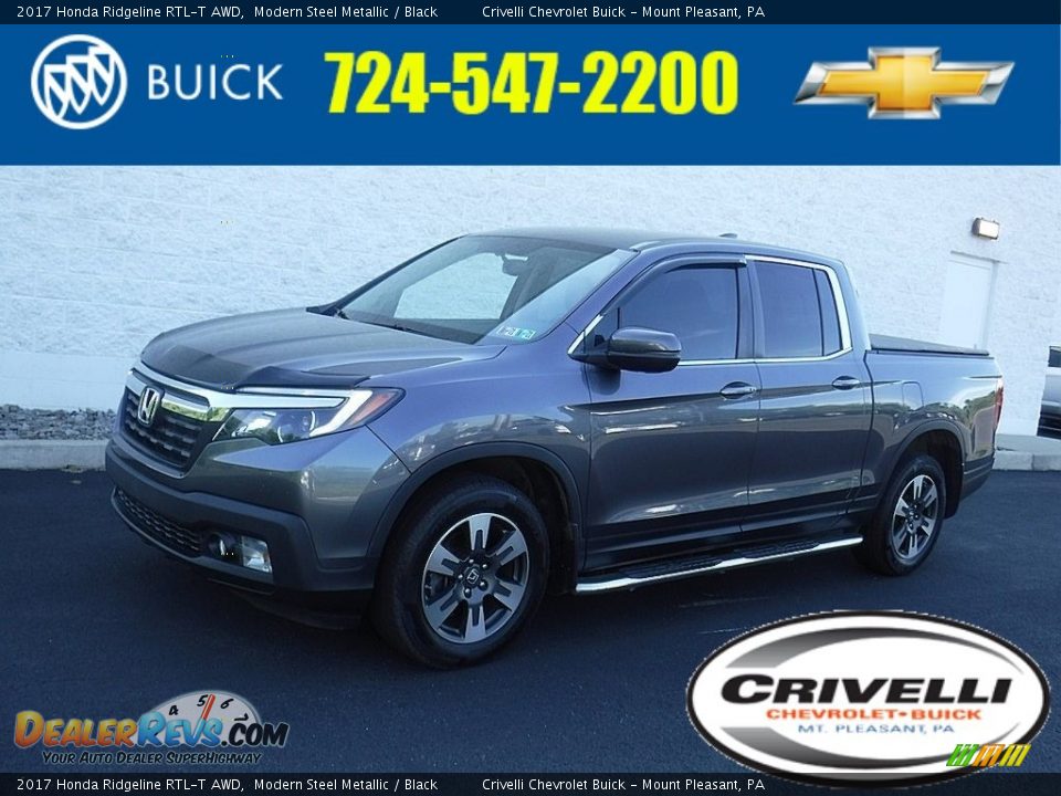2017 Honda Ridgeline RTL-T AWD Modern Steel Metallic / Black Photo #1