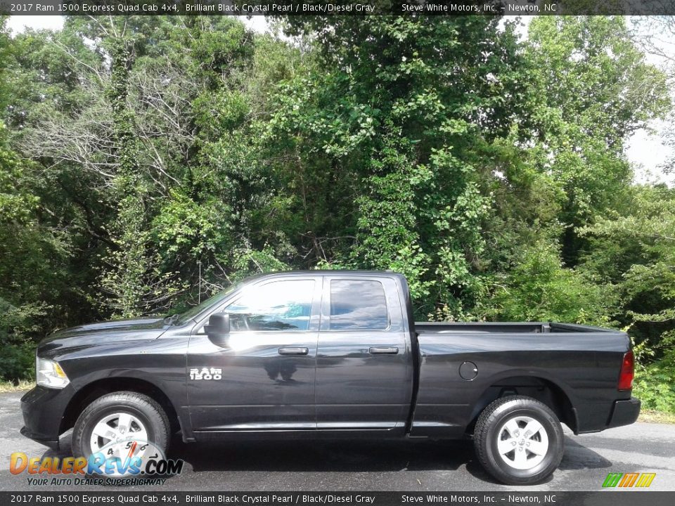 2017 Ram 1500 Express Quad Cab 4x4 Brilliant Black Crystal Pearl / Black/Diesel Gray Photo #1