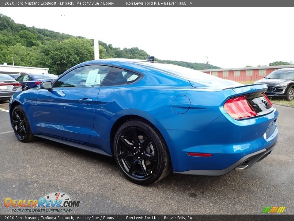 2020 Ford Mustang EcoBoost Fastback Velocity Blue / Ebony Photo #4