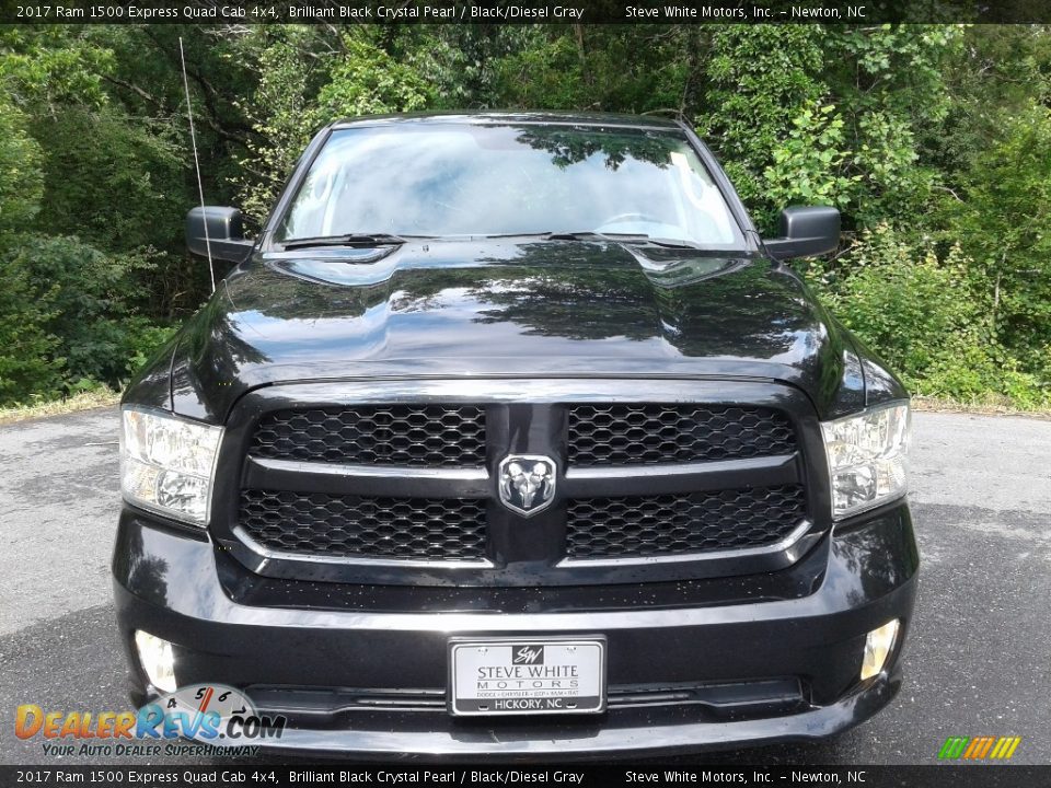 2017 Ram 1500 Express Quad Cab 4x4 Brilliant Black Crystal Pearl / Black/Diesel Gray Photo #3